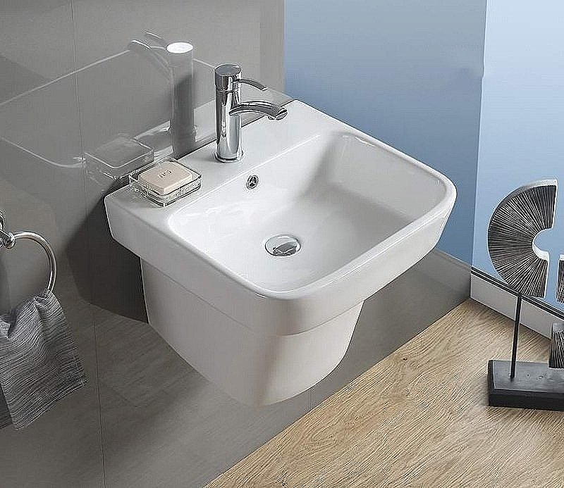 Раковина подвесная Ceramalux N 50,5 NB164 белая купить в интернет-магазине Sanbest