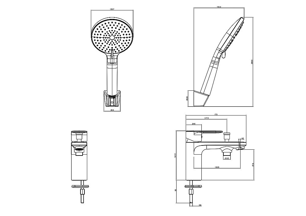 Смеситель на борт ванны Aquatek Ника AQ1844MB черный матовый купить в интернет-магазине сантехники Sanbest