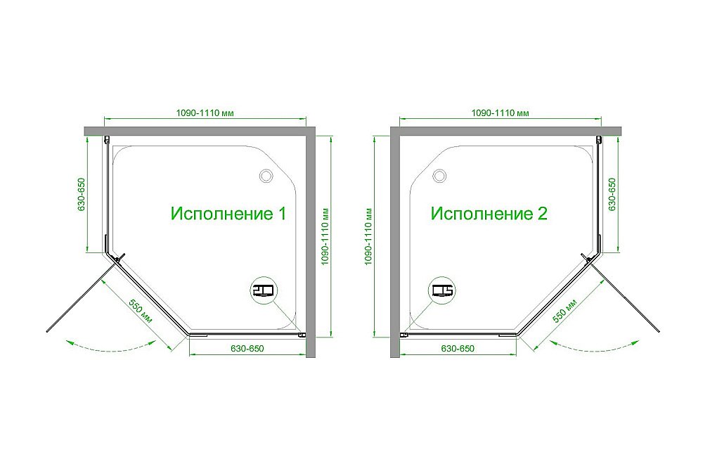 Душевой уголок Royal Bath TR RB110TR-T-BL 110х110 прозрачное стекло/профиль черный купить в интернет-магазине Sanbest