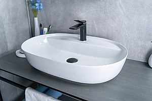 Раковина накладная Gid Lago 61 D1346 51194 белая купить в интернет-магазине Sanbest