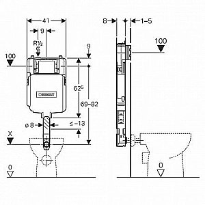 Смывной бачок скрытого монтажа Geberit Sigma 8 109.791.00.1 купить в интернет-магазине сантехники Sanbest