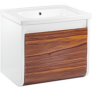 Тумба с раковиной Pestan Vision 60 VSN600T-CR орех/белый для ванной в интернет-магазине Sanbest