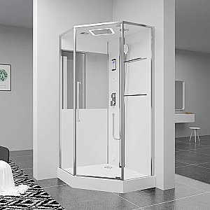 Душевая кабина Black&White Galaxy G8895 100х100 889500 стекло прозрачное/прфиль хром купить в интернет-магазине Sanbest