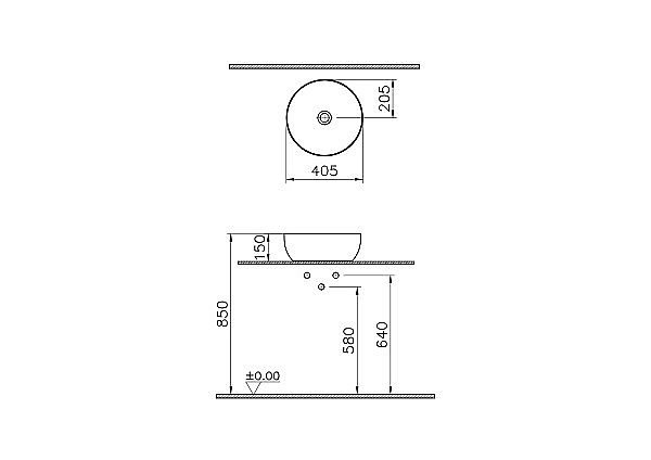 Раковина накладная VitrA Outline Recycled 7992B066-0016 матовый тауп купить в интернет-магазине Sanbest