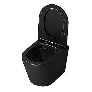 Унитаз подвесной Grossman Fly GR-4478BMS безободковый, с крышкой микролифт, черный матовый купить в интернет-магазине Sanbest