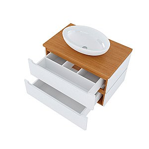 Тумба с раковиной Mixline Виктория 80 547204 дуб светлый для ванной в интернет-магазине Sanbest