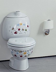 Унитаз детский CREAVIT COCUK CK300-11 белый с декором, с бачком купить в интернет-магазине Sanbest