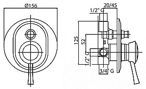 Смеситель для душа Cezares GIUBILEO-VDIM-02- бронза купить в интернет-магазине сантехники Sanbest