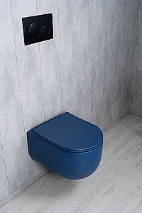Унитаз подвесной GID Tr2133TF-BUM 62301Y безободковый, слив торнадо, с крышкой микролифт, синий матовый купить в интернет-магазине Sanbest