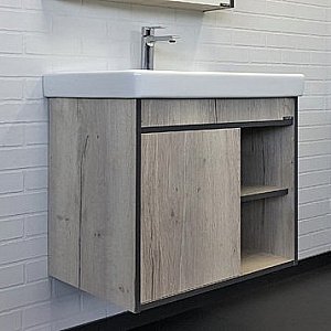 Тумба с раковиной Comforty Вена 00-00008929 70 дуб дымчатый для ванной в интернет-магазине Sanbest