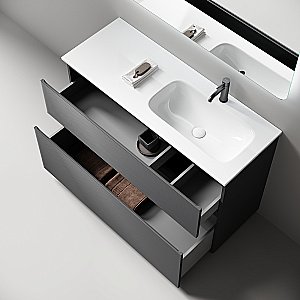 Тумба с раковиной Sancos Folk Floor FL120FLGS/FL120FRGS Grey soft для ванной в интернет-магазине Sanbest