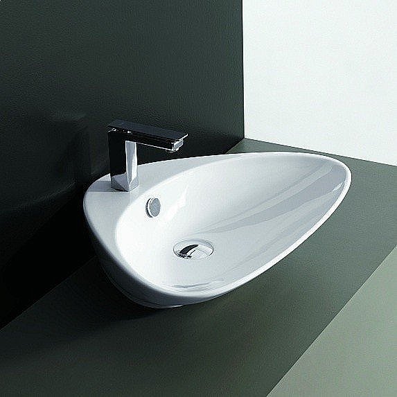 Раковина накладная Artceram PLETTRO 60 PTL001 01 00 bi белая купить в интернет-магазине Sanbest