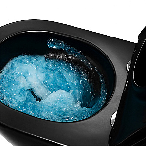 Унитаз подвесной Azario Grado AZ-0046-UQ3-MB черный матовый, безободковый, с крышкой микролифт, слив торнадо купить в интернет-магазине Sanbest