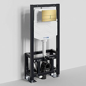 Инсталляция для унитаза WasserKraft Dill 61TLT.010.ME.MG04 с кнопкой матовое золото купить в интернет-магазине сантехники Sanbest