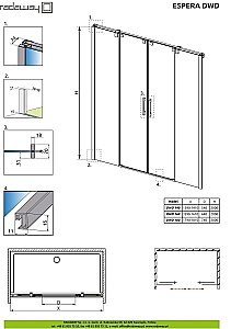 Душевая дверь Radaway Espera DWD 140 купить в интернет-магазине Sanbest