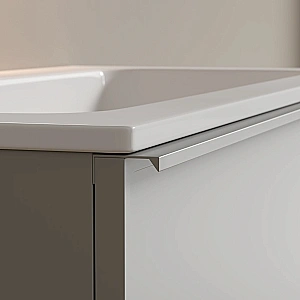 Тумба с раковиной Sancos Velta 80 VL80WG+CN7012 теплый серый матовая/раковина белая, с отверстием для ванной в интернет-магазине Sanbest