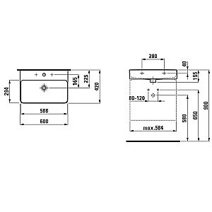 Раковина Laufen VAL 8.1028.3.000.104.1 белая купить в интернет-магазине Sanbest