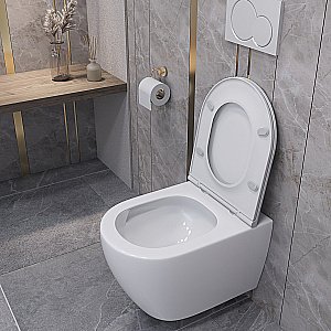 Унитаз подвесной Taliente Amato Esteso T3 AE65053 безободковый, смыв торнадо, с крышкой микролифт, белый купить в интернет-магазине Sanbest