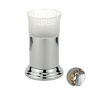 Стакан настольный Migliore Mirella матовое стекло с декором/хром-золото купить в интернет-магазине сантехники Sanbest