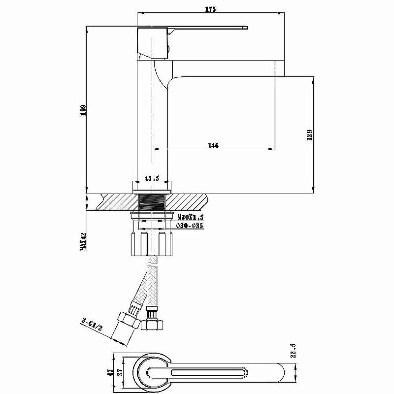 Смеситель для раковины Vincea Rondo VBF-1R1MB черный матовый купить в интернет-магазине сантехники Sanbest