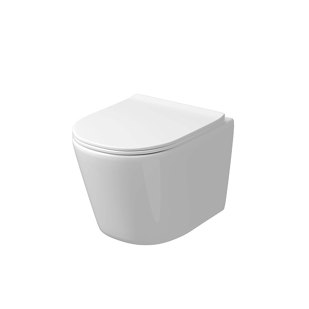 Унитаз подвесной Grossman Tornado GR-4477SQ  безободковый, с крышкой микролифт, слив-торнадо, белый купить в интернет-магазине Sanbest