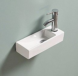 Раковина подвесная Gid N9271L белый чаша слева купить в интернет-магазине сантехники Sanbest