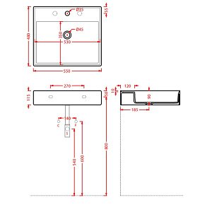 Раковина Artceram Scalino 55x48 Bianco Matt купить в интернет-магазине Sanbest