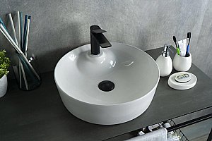 Раковина накладная Gid Esfera 44 D1306 51181 белая купить в интернет-магазине Sanbest