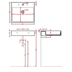 Раковина Artceram Scalino 55 SCL007 05 00 Bianco Matt купить в интернет-магазине Sanbest