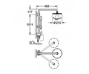 Душевая система Grohe Rainshower System 27058000 купить в интернет-магазине сантехники Sanbest