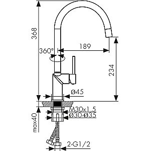 Смеситель для кухни Kaiser Vita 43244-4 белый матовый купить в интернет-магазине сантехники Sanbest