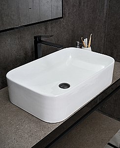 Раковина накладная Gid Geometrico 61 N9599 51231 белая купить в интернет-магазине Sanbest