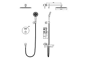 Душевая система с термостатом встраиваемая WONZON & WOGHAND STICK, Хром (WW-88929010-CR) купить в интернет-магазине сантехники Sanbest