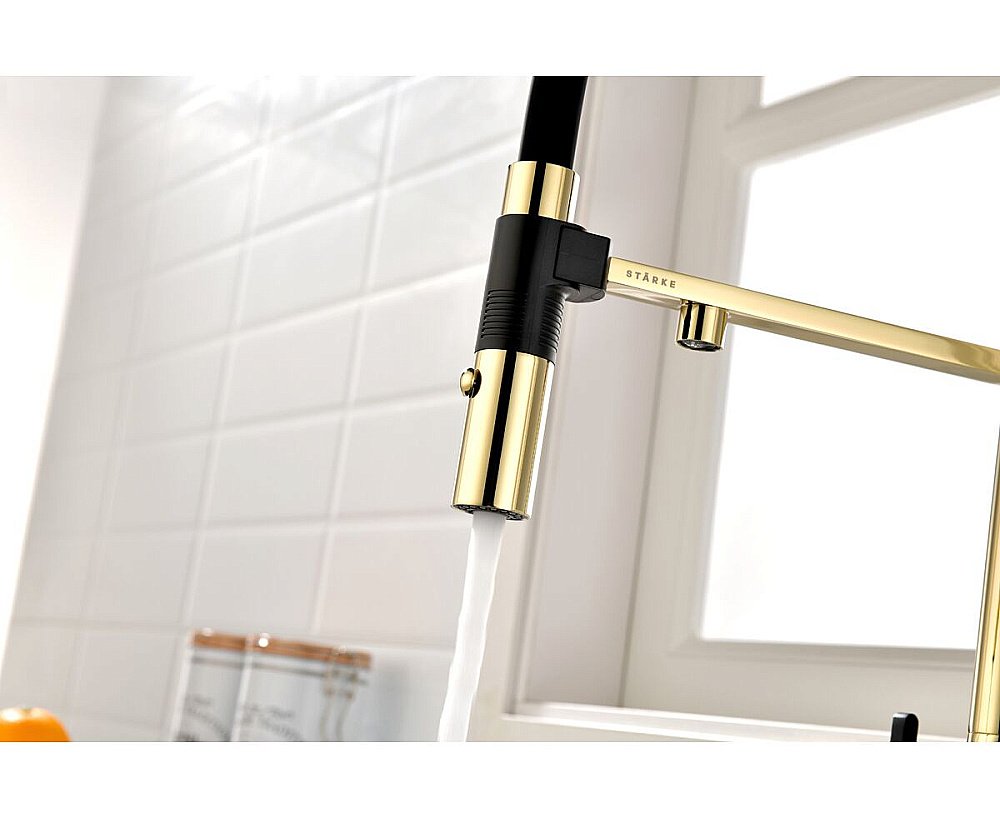 Смеситель для кухни Paulmark Gravity Gr213888-G золото купить в интернет-магазине сантехники Sanbest