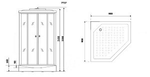 Душевая кабина Niagara Luxe 7717G 100х100 профиль золото/стекло прозрачное купить в интернет-магазине Sanbest