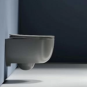 Унитаз подвесной Ceramica Nova Modena CN6063MH безободковый, с крышкой микролифт, антрацит матовый купить в интернет-магазине Sanbest