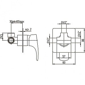 Смеситель для душа PAINI Lady 89CR690 хром купить в интернет-магазине сантехники Sanbest