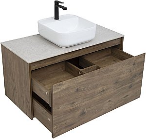 Тумба с раковиной Aquanet Nova Lite 249520 100 дуб рустикальный для ванной в интернет-магазине Sanbest