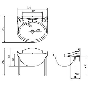 Раковина подвесная Migliore Milady 32 22817 белая, золото купить в интернет-магазине Sanbest