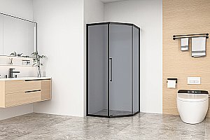 Душевой уголок Alex Baitler 90х90 RIO1590B4 стекло тонированное/профиль черный матовый купить в интернет-магазине Sanbest