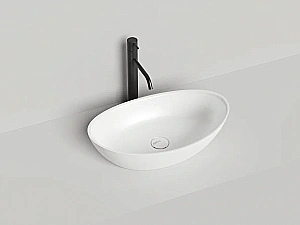 Раковина накладная Salini Noemi 1101103G 56 из искусственного камня S-Sense, белая глянцевая купить в интернет-магазине Sanbest