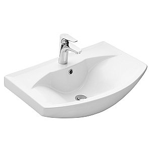 Тумба с раковиной Акватон Ария Н/Смайл 65 белая глянцевая для ванной в интернет-магазине Sanbest