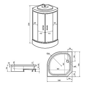Душевая кабина Erlit Comfrot ER351026-С4-RUS 100х100 купить в интернет-магазине Sanbest