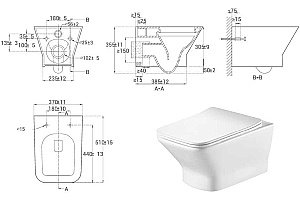 Унитаз подвесной Hansmann keramik TRIO УНИ0012 безободковый, с крышкой микролифт купить в интернет-магазине Sanbest