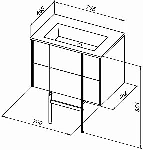 Тумба с раковиной Allen Brau Reality 70 1.32004.AM антрацит матовый для ванной в интернет-магазине Sanbest
