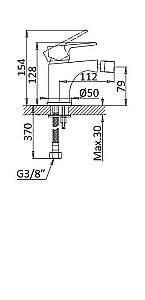 Смеситель для биде Cezares NAUTIC-BS1-NOP Черный матовый купить в интернет-магазине сантехники Sanbest