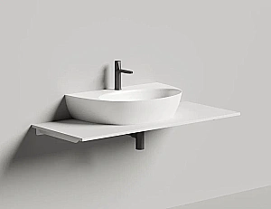 Раковина Salini ALDA WALL 03 140313G 71 из искусственного камня S-Sense, белая глянцевая купить в интернет-магазине Sanbest