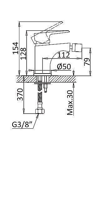 Смеситель для биде Cezares NAUTIC-BS1-NOP Черный матовый купить в интернет-магазине сантехники Sanbest