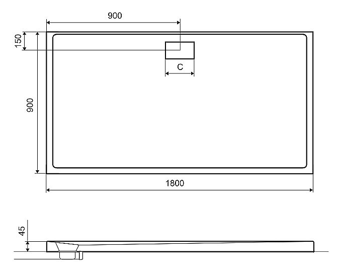 Душевой поддон Excellent ZERO 180x90 купить в интернет-магазине Sanbest