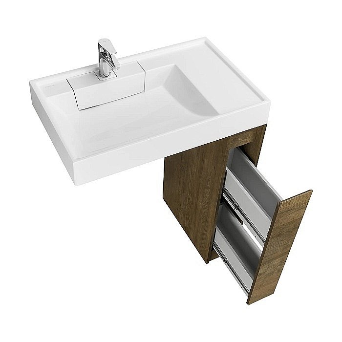 Тумба с раковиной Акватон Лондри 20 дуб кантри для ванной в интернет-магазине Sanbest